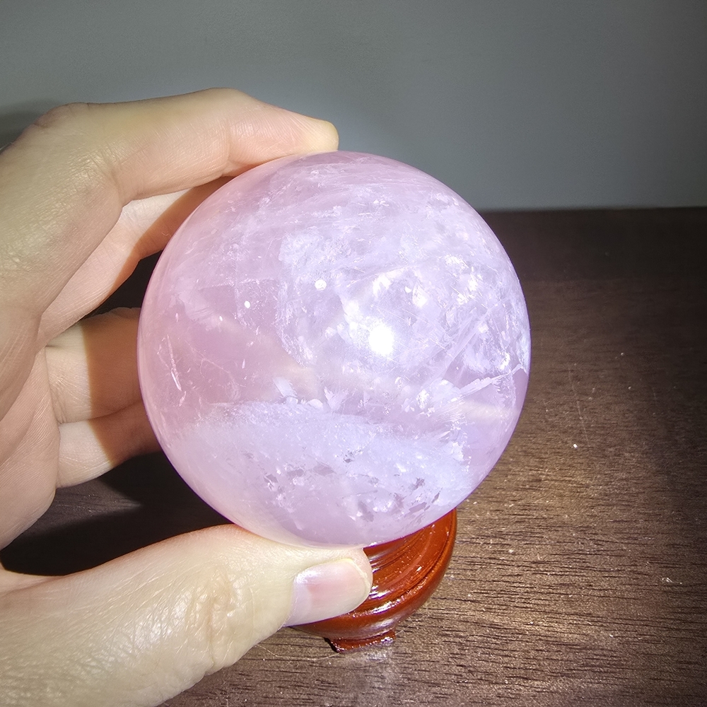 Star Rose Quartz Crystal Sphere #C 73 mm